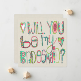 Bride kommer att bli min Bridesmaid Typografi Meddelande