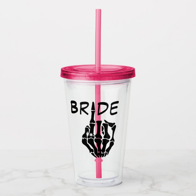 Bride Kopp - Skeleton Ring Finger Möhippa Tumbler  Take Away Mugg (Framsida)
