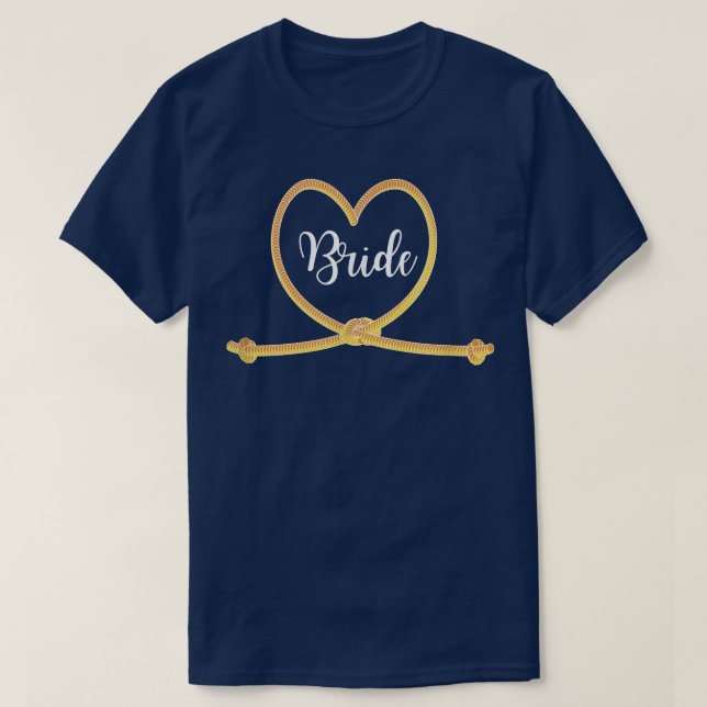 Bride Matching Bride and Groom Bröllop Förlovning T Shirt (Design framsida)