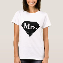 Bride Minimalist Black and White Diamond T Shirt