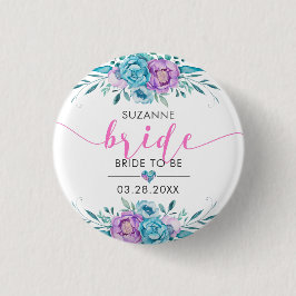 Bride Modern Typography Boho Flowers Knapp