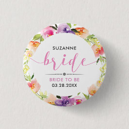 Bride Modern Typography Colorful Flowers Wandan Knapp