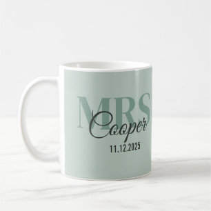 Bride Namn med Bröllop Date Bay pepper Färg Kaffemugg