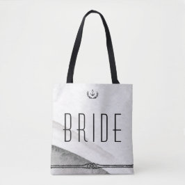 Bride Nautical Bröllop Bags Grått and White Tygkasse