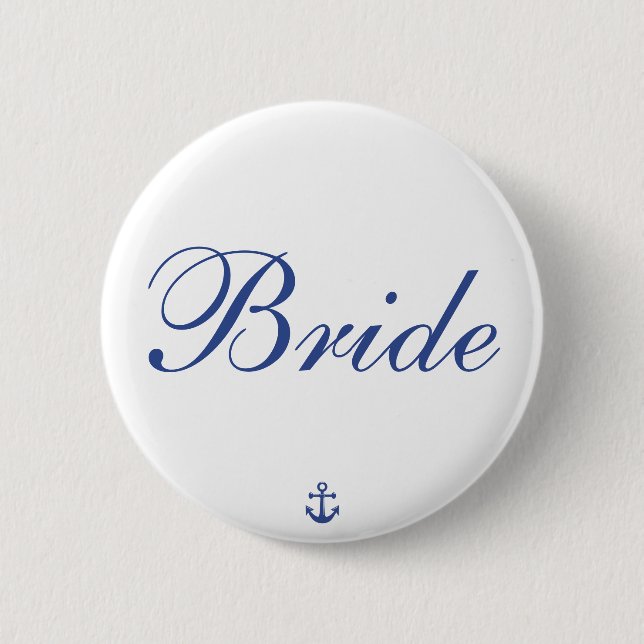 Bride Nautical Wedons Buttons Knapp (Framsida)
