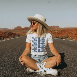 Bride Navy Blue Customized Matching Brudens sida T Shirt