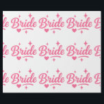 Bride Neon Pink Presentpapper<br><div class="desc">Celebrate your special day with this vibrant "Bride" design in bold neon pink script, accented with playful stars and a heart. Perfect for bachelorette parties, bridal showers, hen dos, and wedding celebrations! Add a fun, festive touch to t-shirts, tote bags, mugs, and more. Make the bride-to-be feel extra special with...</div>
