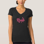 Bride Neon Pink T Shirt<br><div class="desc">Celebrate your special day with this vibrant "Bride" design in bold neon pink script, accented with playful stars and a heart. Perfect for bachelorette parties, bridal showers, hen dos, and wedding celebrations! Add a fun, festive touch to t-shirts, tote bags, mugs, and more. Make the bride-to-be feel extra special with...</div>