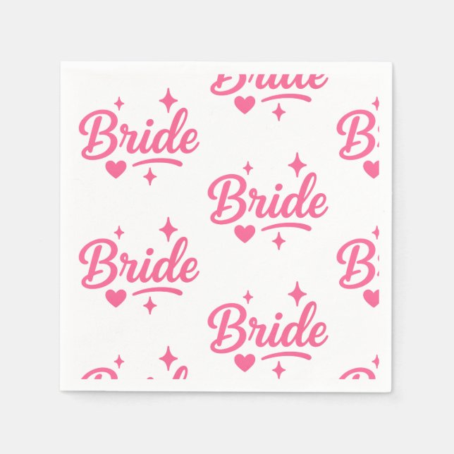 Bride Neon Rosa Pappersservett (Framsidan)