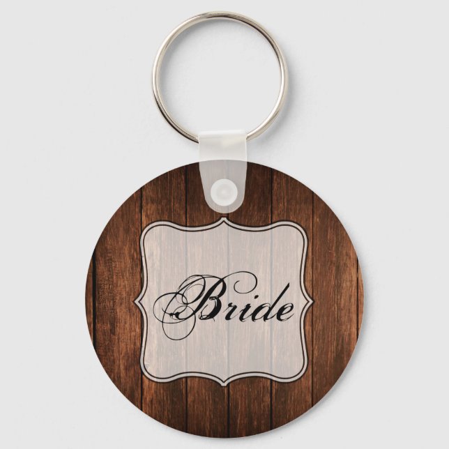 Bride Nyckelring Barn Wood Land Rustic (Framsida)