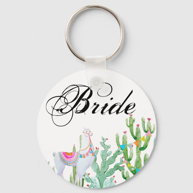 Bride Nyckelring Boho Llama Bohemian Cacti Desert  (Framsida)