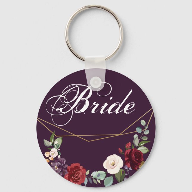 Bride Nyckelring Plum Lila Ro Guld Geometric F (Framsida)