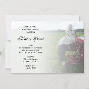 Bride och Farm Tractor Land Rehearsal Dinner Inbjudningar