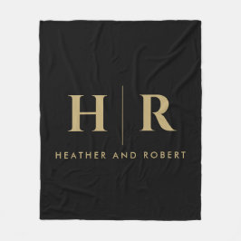 Bride och Groom Bröllop Monogram - minimalistisk m Fleecefilt