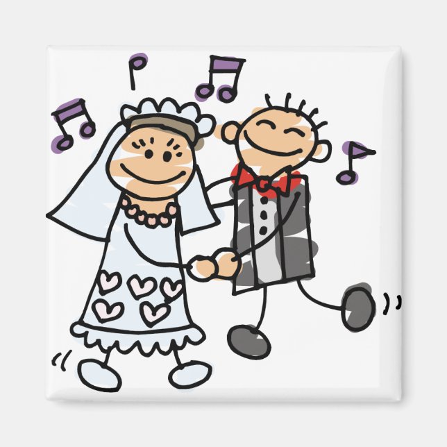 Bride och Groom Celebrate Magnet (Framsidan)