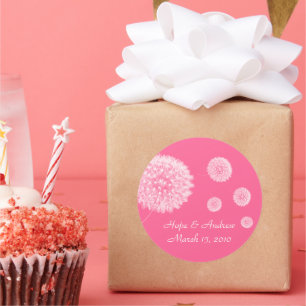 Bride och Groom Dandelion Sticker Runt Klistermärke