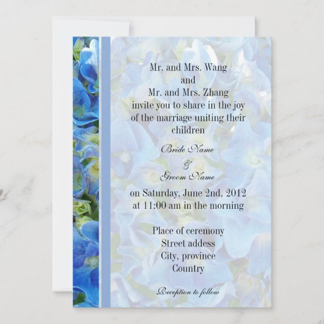 Bride- och Groom-föräldrar, bröllopsinbjudan Inbjudningar (Framsida)