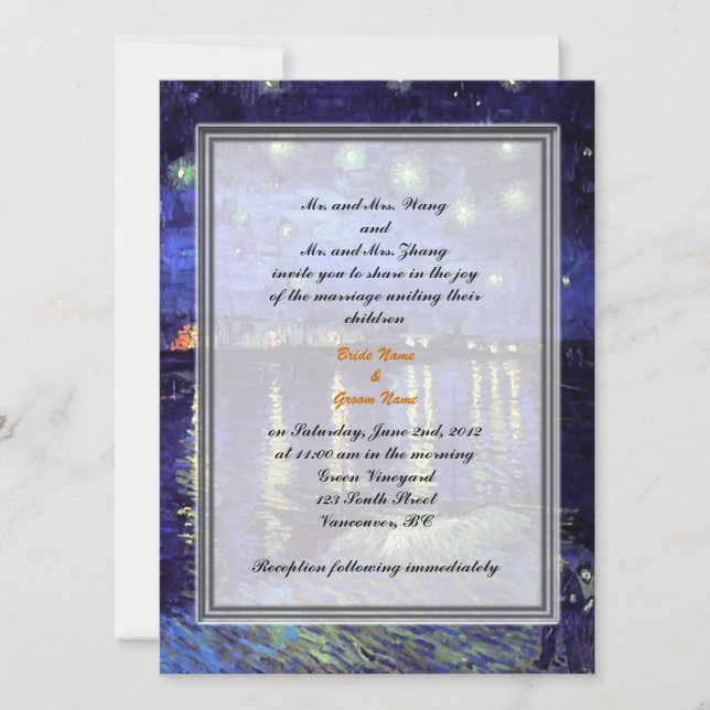 Bride och groom föräldrars bröllopsinbjudan inbjudningar (Framsida)