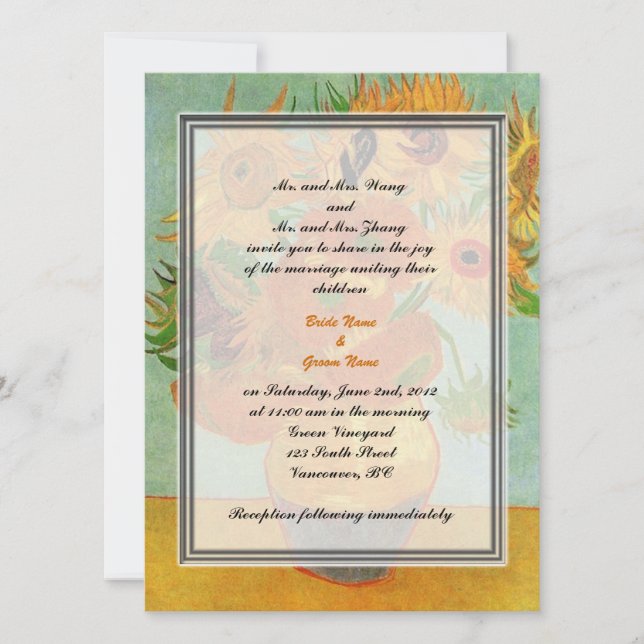 Bride och groom föräldrars bröllopsinbjudan inbjudningar (Framsida)