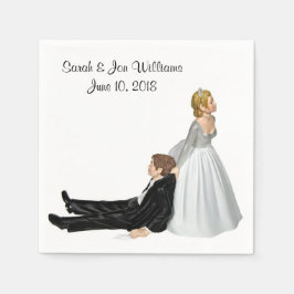 Bride och Groom Humor Pappersservett