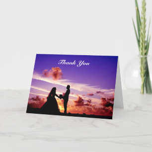 Bride och Groom in Sunset Greeting Card Kort