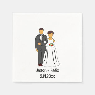 Bride och Groom Namn Bröllop Pappersservett