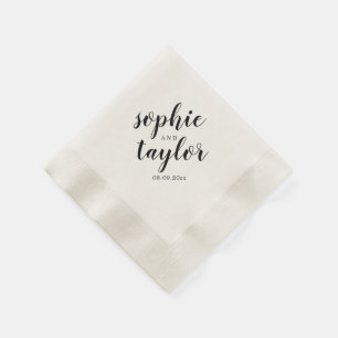 Bride och Groom Namn bröllop Pappersservett