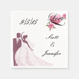 Bride och Groom Napkins Pappersservett