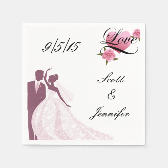 Bride och Groom Napkins Pappersservett (Framsidan)