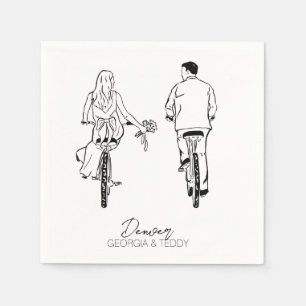 Bride och Groom på Bröllop-kackernapkin från Bikes Pappersservett