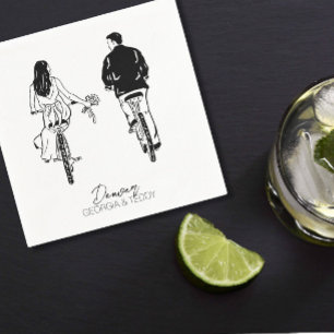 Bride och Groom på Bröllop-kackernapkin från Bikes Pappersservett