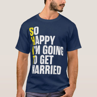 Bride och Groom Par Funny Förlovning Bröllop M T Shirt