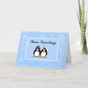Bride och Groom Penguin Card Kort