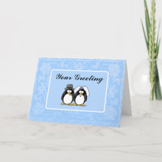 Bride och Groom Penguin Card Kort