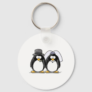 Bride och Groom Penguins Nyckelring