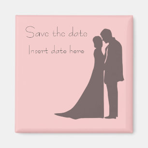 Bride och Groom silhouette Spara datum magneter