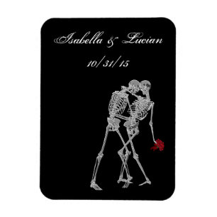 Bride och Groom Skeleton Gothic Vampire Bröllop Magnet