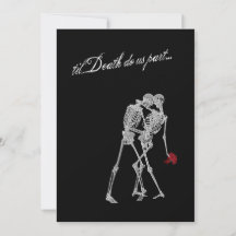 Bride och Groom Skeletons Goth Bröllop