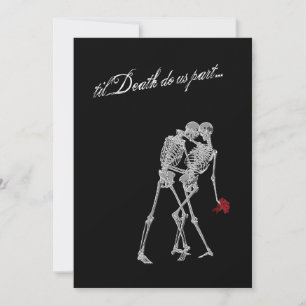 Bride och Groom Skeletons Goth Bröllop Inbjudningar
