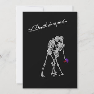 Bride och Groom Skeletons Goth Bröllop Inbjudningar