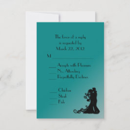 Bride och Groom Teal Blue Bröllop OSA Kort