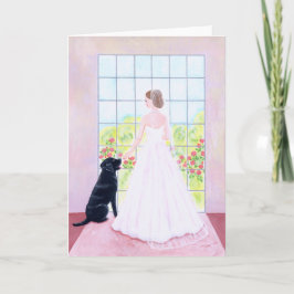 Bride och hennes svarta Labrador-målning Kort