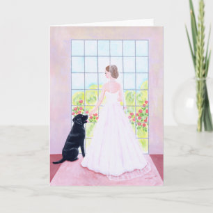 Bride och hennes svarta Labrador-målning Kort