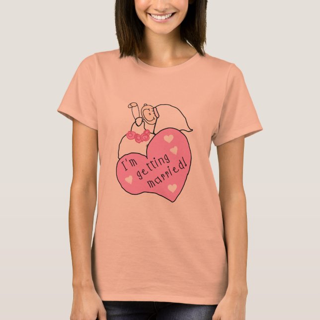 Bride och hjärta jag Gifta sig T Shirt (Framsida)