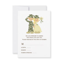 Bride och Soldier Camouflage Bröllop