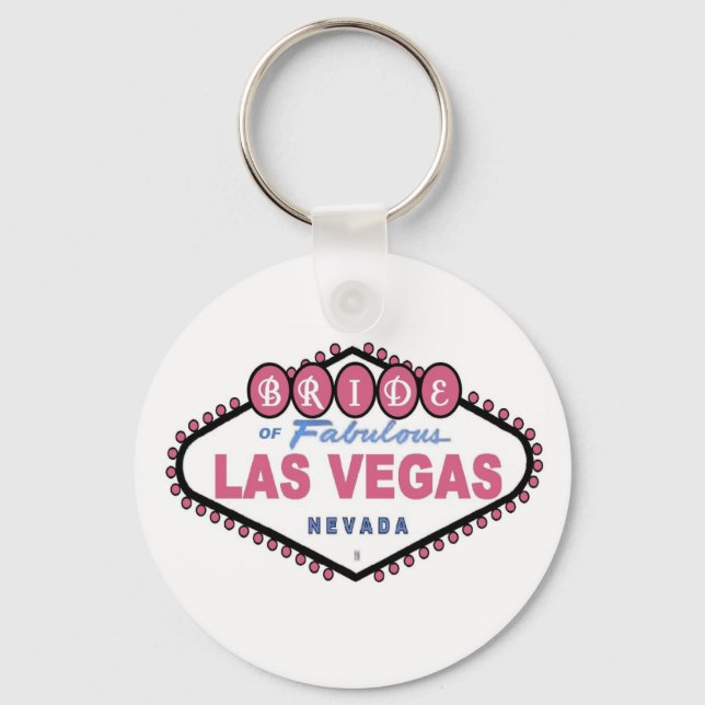BRIDE of Fabulous Las Vegas Rosa Keychain Nyckelring (Framsida)