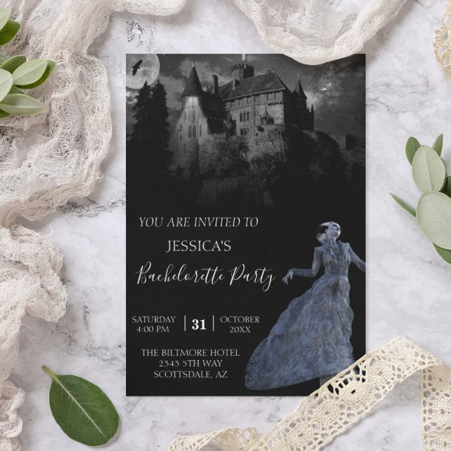 Bride of Frankenstein Bachelorette Halloween Inbjudningar (Skapare uppladdad)