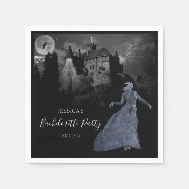 Bride of Frankenstein Bachelorette Halloween Pappersservett (Framsidan)
