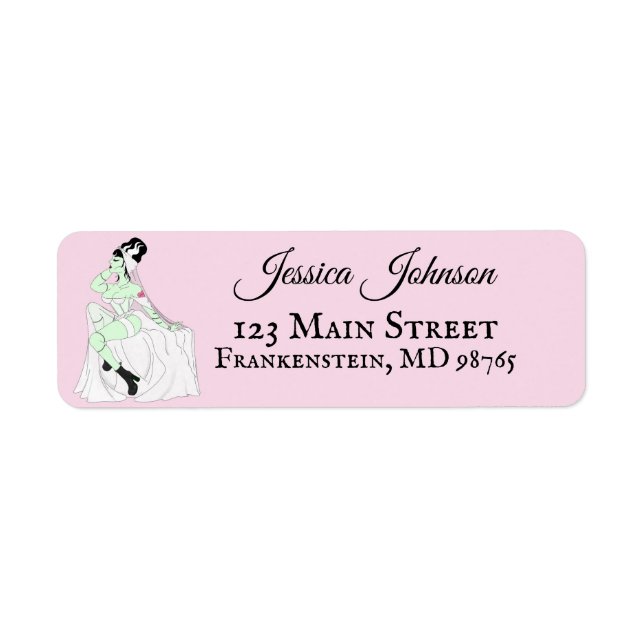 Bride of Frankenstein Bachelorette Returadress Etikett (Framsidan)