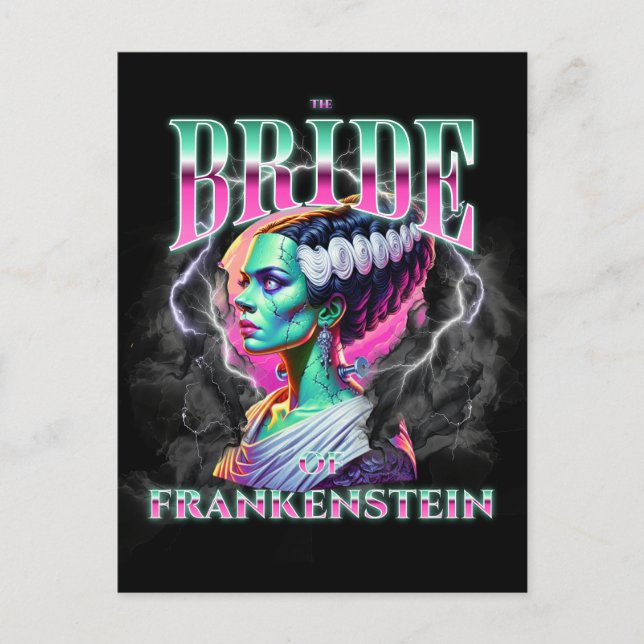 Bride of Frankenstein Bootleg Stil Vykort (Framsida)